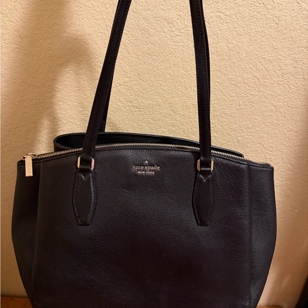 kate spade Black Pebble Leather Double-Handle Tote